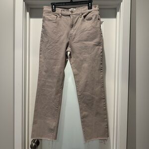 SNEAK PEEK Khaki Straight-Leg Jeans Size 30 Raw Edge Hem Coastal Cowgirl Trendy